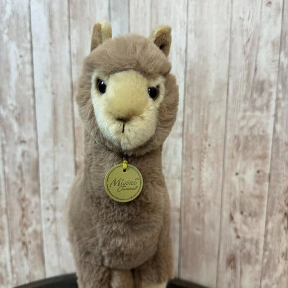 Miyoni by Aurora Alpaca Llama Stuffed Plush Animal Toy Brown 13'' - Picture 2 of 11
